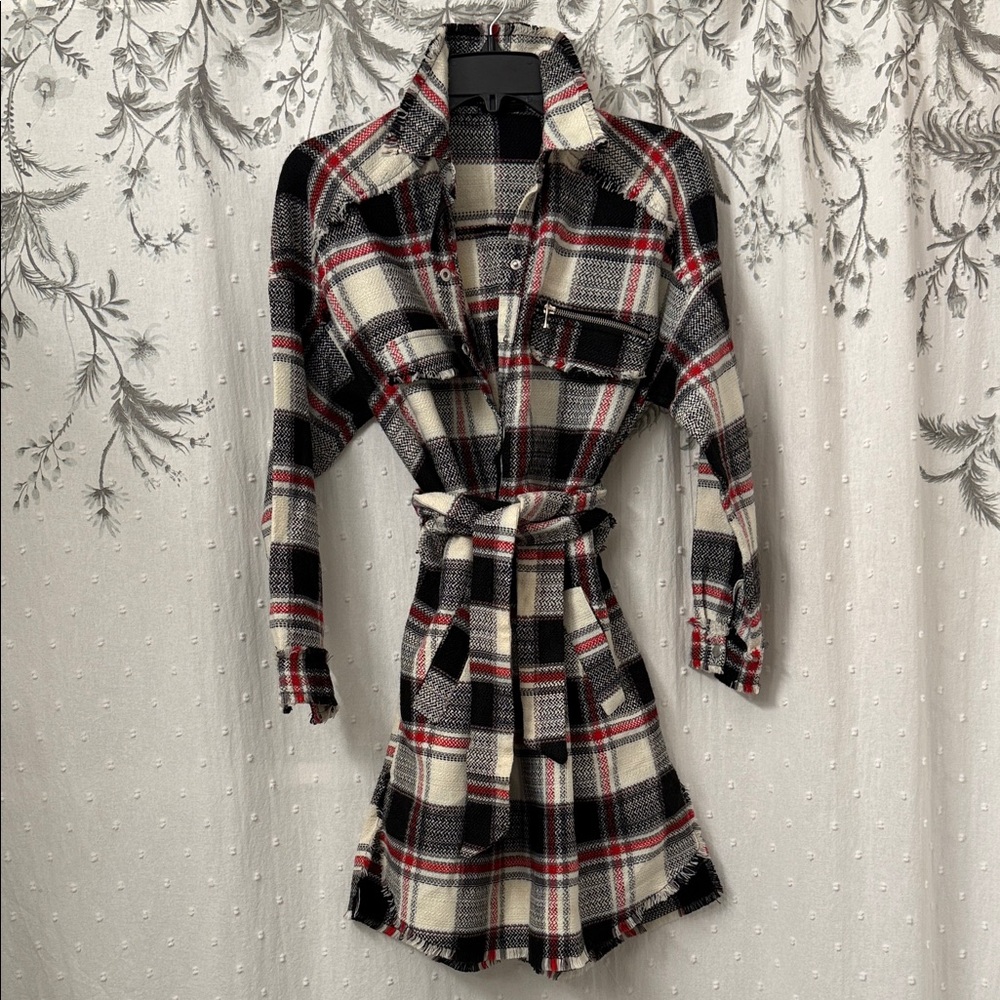Zara Black and Red Plaid Dress